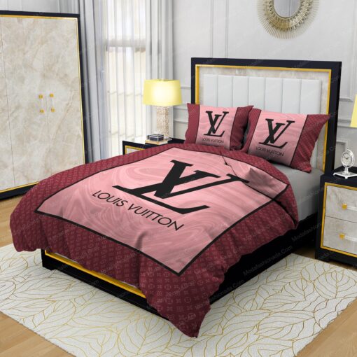 bed sheets feliz dia de las madres Pink Veinstone Louis Vuitton Bedding Sets - Image 3