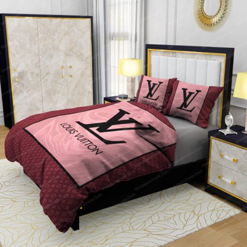 bed sheets feliz dia de las madres Pink Veinstone Louis Vuitton Bedding Sets - Image 4