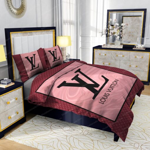 bed sheets feliz dia de las madres Pink Veinstone Louis Vuitton Bedding Sets - Image 5