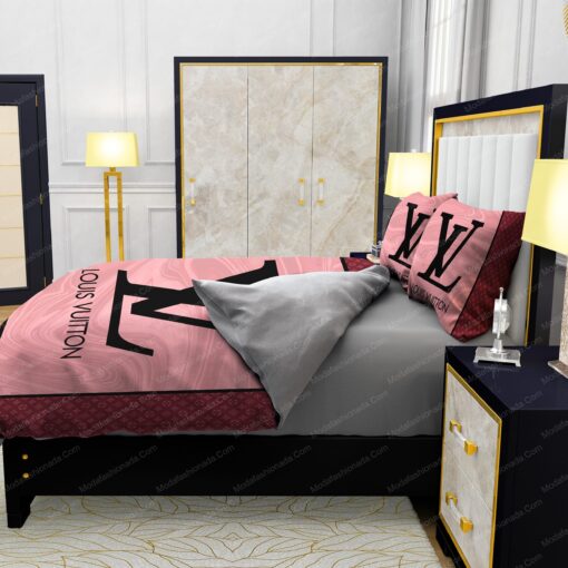 bed sheets feliz dia de las madres Pink Veinstone Louis Vuitton Bedding Sets - Image 6