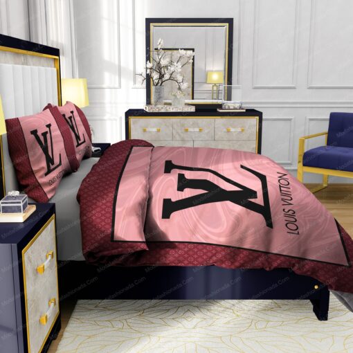 bed sheets feliz dia de las madres Pink Veinstone Louis Vuitton Bedding Sets - Image 7