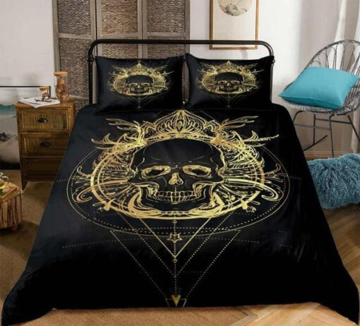 Boho Gold Skull DUBJ0203 Bedding Set mothers day cards feliz dia de las madres cozy bedroom aesthetic cozy bed