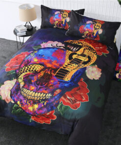 Gothic Floral Cobra Skull Bedding Set cozy bed bed sheets mothers day cards mother's day