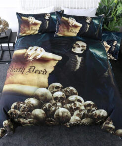 mother's day mothers day cards bed aesthetic cozy bed Death Deed Skull Bedding Set