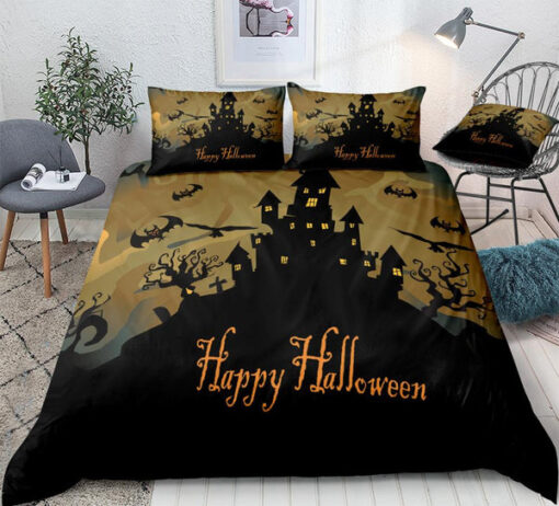 Halloween Castle Black Bedding Set mother's day cozy bed mothers day cards