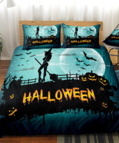 3D Blue Halloween Pumpkin Lantern Bedding Set feliz dia de las madres cozy bed bed sheets