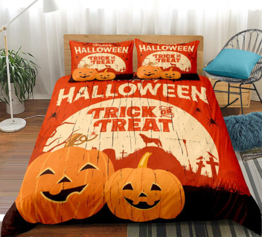 mothers day cards mother's day cozy bed Pumpkin Trick Or Treat Halloween Bedding Set