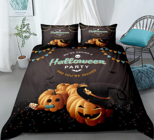 Halloween Party Bedding Set cozy bedroom aesthetic mother's day