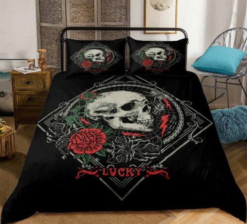cozy bedroom aesthetic cozy bed feliz dia de las madres Rose Gothic Skull DUBJ0323 Bedding Set