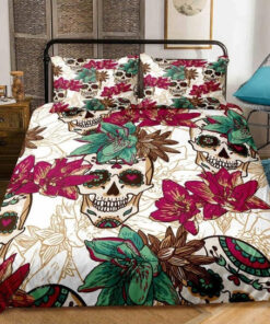 Vintage Floral Retro Skull Bedding Set mothers day cards feliz dia de las madres cozy bed