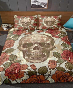 bunk bed designs mother's day mothers day cards Old School Hand-Painted Roses Skull Bedding Set