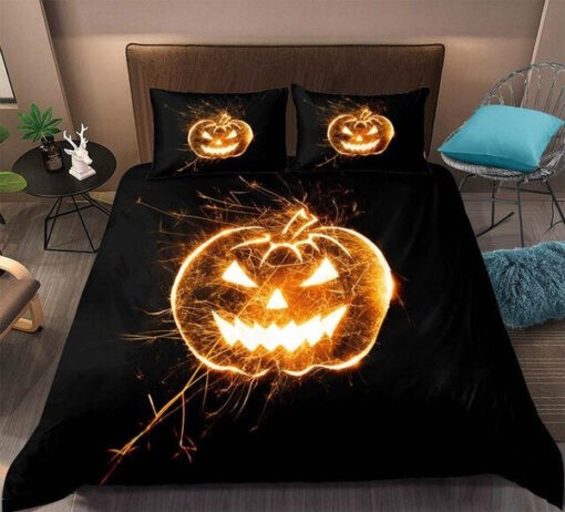 Halloween 3D Pumpkin Lantern Bedding Set cozy bed feliz dia de las madres mother's day
