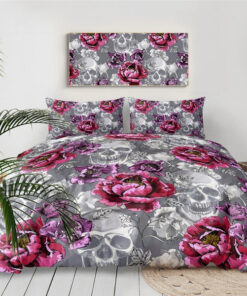Pink & Purple Floral Sugar Skull GLBJ1919 Bedding Set cozy bed feliz dia de las madres