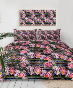 mothers day cards bunk bed designs cozy bedroom aesthetic Pink Roses Bull Skull Bedding Set