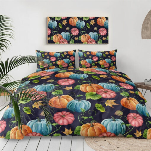 Halloween Pumpkin Bedding Set cozy bedroom aesthetic mother's day
