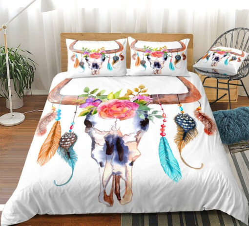 Cow Skull Dream Catcher Bedding Set mothers day cards cozy bed