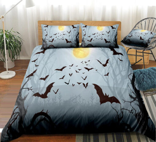 bed aesthetic mother's day cozy bed Bats Halloween Bedding Set