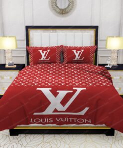 mothers day cards cozy bed bed sheets mother's day Red Background And White Pattern Louis Vuitton Bedding Sets