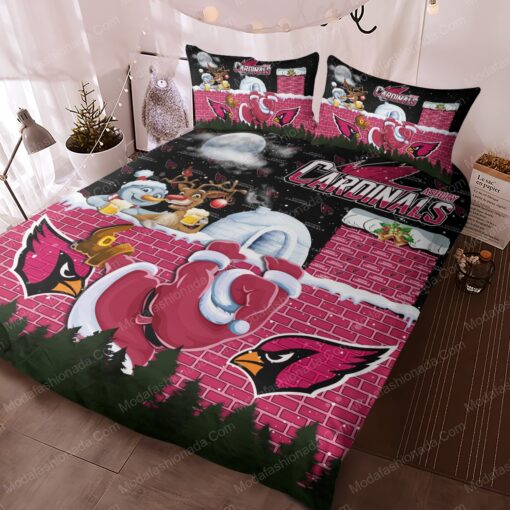 Santa Claus NFL Arizona Cardinals Christmas Bedding Sets mother's day cozy bedroom aesthetic bunk bed designs - Image 2