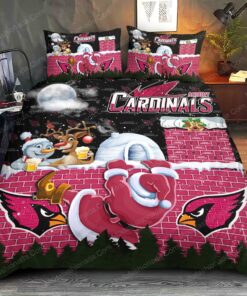 Santa Claus NFL Arizona Cardinals Christmas Bedding Sets mother's day cozy bedroom aesthetic bunk bed designs