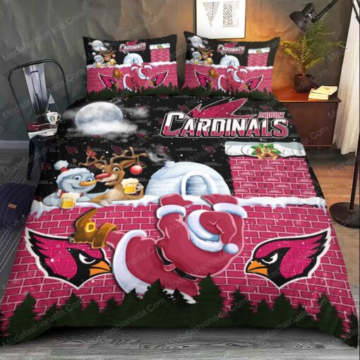 Santa Claus NFL Arizona Cardinals Christmas Bedding Sets mother's day cozy bedroom aesthetic bunk bed designs