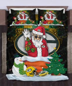 Santa Claus NFL Green Bay Packers Christmas Bedding Sets feliz dia de las madres mothers day cards cozy bedroom aesthetic