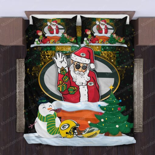 Santa Claus NFL Green Bay Packers Christmas Bedding Sets feliz dia de las madres mothers day cards cozy bedroom aesthetic