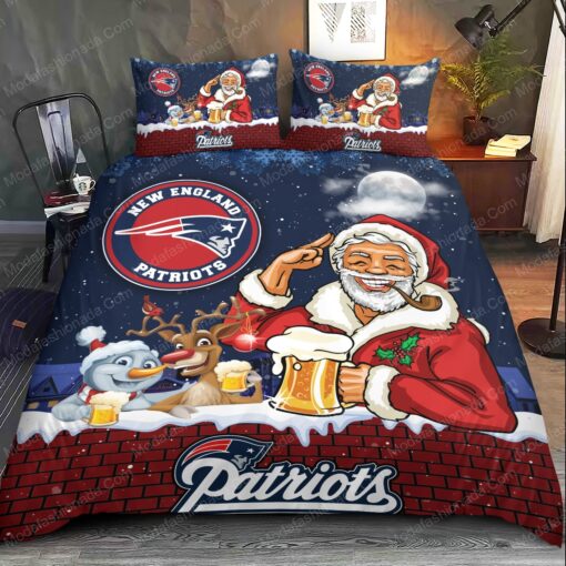 mother's day bunk bed designs Santa Claus NFL New England Patriots Christmas Bedding Sets - Image 2