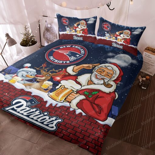 mother's day bunk bed designs Santa Claus NFL New England Patriots Christmas Bedding Sets - Image 3