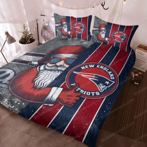 Santa Claus NFL New England Patriots Christmas Bedding Sets mother's day bunk bed designs cozy bedroom aesthetic mothers day cards - Image 3