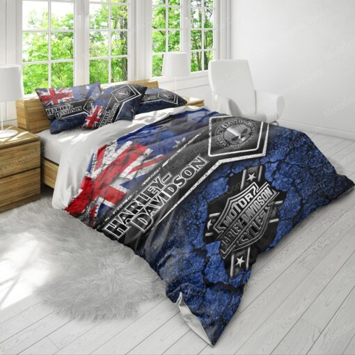 bed aesthetic cozy bedroom aesthetic mother's day Buy Skull Harley Davidson Logo Bedding Sets Bed Sets, Bedroom Sets, Comforter Sets, Duvet Cover, Bedspread - Image 4