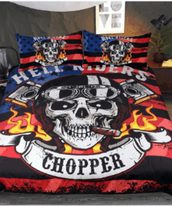 mothers day cards mother's day bed sheets bunk bed designs Hell Rider - Chopper Fire Skull Bedding Set