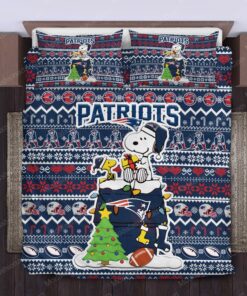 Snoopy Dog NFL New England Patriots Christmas Bedding Sets bunk bed designs bed sheets mother's day