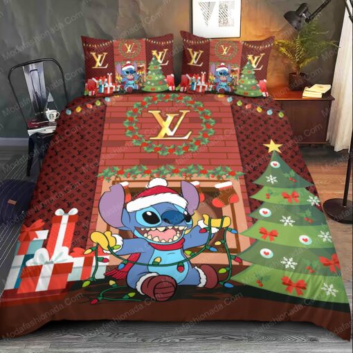 Stitch Louis Vuitton Christmas Bedding Sets mother's day bed sheets feliz dia de las madres