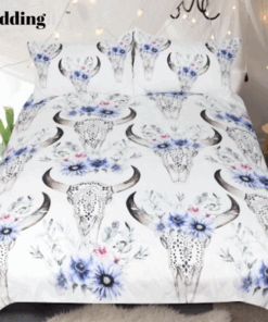 Floral Printed Tribal Skull Bedding Set mother's day bed sheets cozy bed mothers day cards