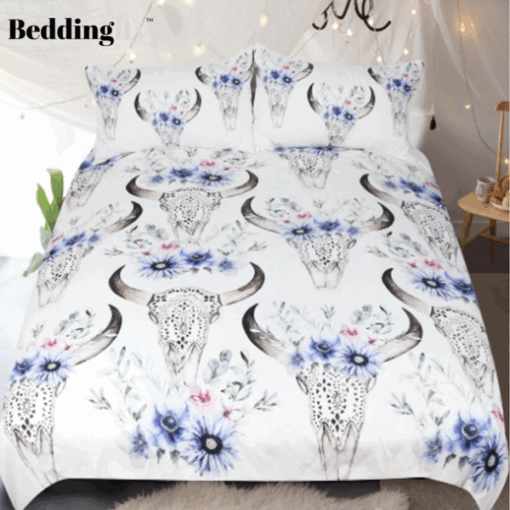 Floral Printed Tribal Skull Bedding Set mother's day bed sheets cozy bed mothers day cards