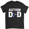 Father's Day Gamer Autism Awareness Papa Dad T Shirt for Men