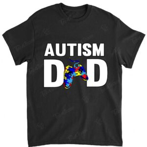 Father's Day Gamer Autism Awareness Papa Dad T Shirt for Men