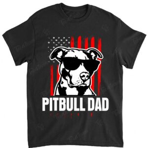 Mens Proud Pitbull Dad Mens T-shirt American Pit Bull Dog
