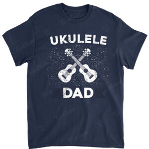Mens Ukulele TShirt Dad Father Instrument Music Vintage Tee Gifts
