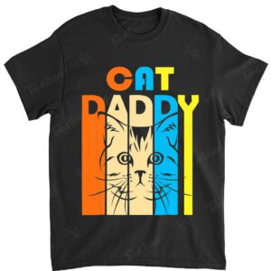 Retro Vintage Daddy CAT T-Shirt- Father's Day Gift