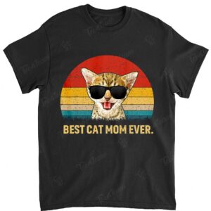 Vintage Best Cat Mom Ever T-Shirt Cat Daddy Father Gift