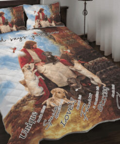God Surrounded By Labrador Angels Quilt Bedding Set -livanniespoon Store
