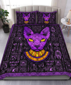 Sphynx Cat Egypt All Over Printed Quilt Bedding Set -livanniespoon Store