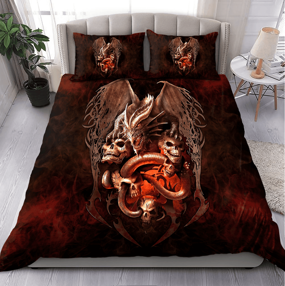 Dragon Skull Art 3D All Over Printed Bedding Set -livanniespoon Store