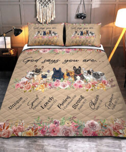 God Say You Are Bulldog All Over Printed Quilt Bedding Set -livanniespoon Store