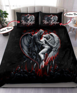 Custom Couple Reaper And Angel Bedding Set -livanniespoon Store