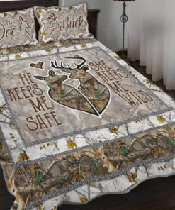 Deer Hunting Couple Quilt Bedding Set -livanniespoon Store