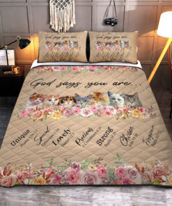God Say You Are Cat All Over Printed Quilt Bedding Set -livanniespoon Store