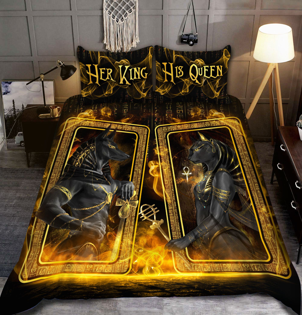 Egypt Anubis Her King His Queen Bedding Set -livanniespoon Store